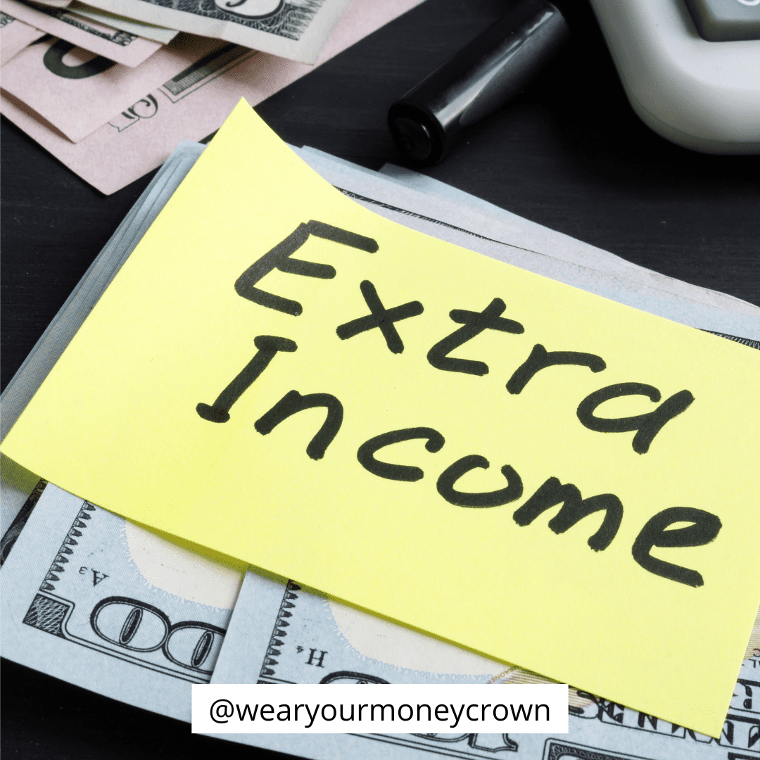 money with a post-it note that says Extra Income