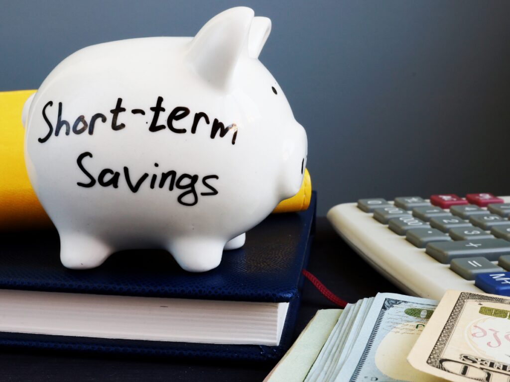 Piggy bank with title Short-Term Savings